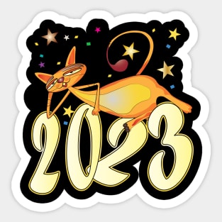 Happy New Year Cats 2023 Sticker